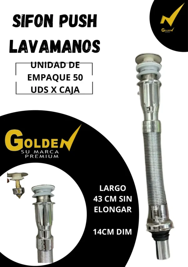 Sifón Push Lavamanos GOLDEN